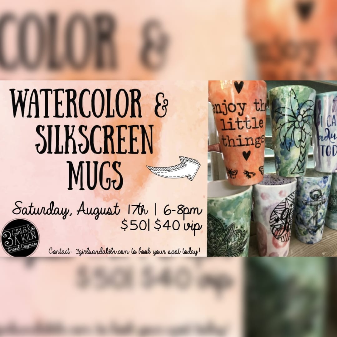 Watercolor Silkscreen Mug Class